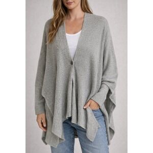 Wooden Ships Paola + Buendia Mohair Blend Cocoon Cardigan Gray Boho Sweater S/M
